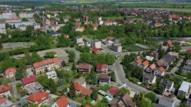 Güzel Panorama Strzelin Hava Görüntüsü Polonya. Yüksek kalite 4k görüntü
