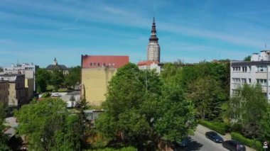 Güzel Pazar Meydanı Strzelin Hava Görüntüsü Polonya. Yüksek kalite 4k görüntü