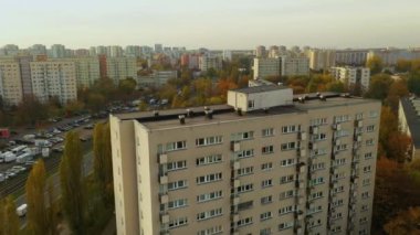 Güzel Mülk Bielany Varşova Hava Manzarası Polonya. Yüksek kalite 4k görüntü