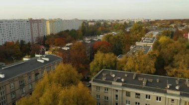 Güzel Mülk Bielany Varşova Hava Manzarası Polonya. Yüksek kalite 4k görüntü