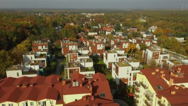 Piękne Osiedle Mlociny Warsaw Aerial View Poland Wysokiej Jakości Materiał — Wideo stockowe
