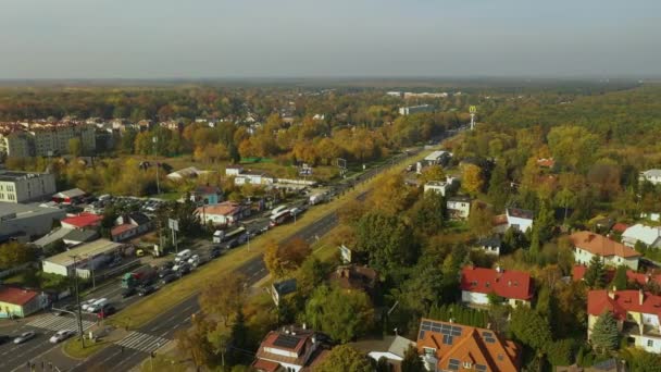 Güzel Panorama Mlociny Varşova Hava Manzarası Polonya Yüksek Kalite Görüntü — Stok video