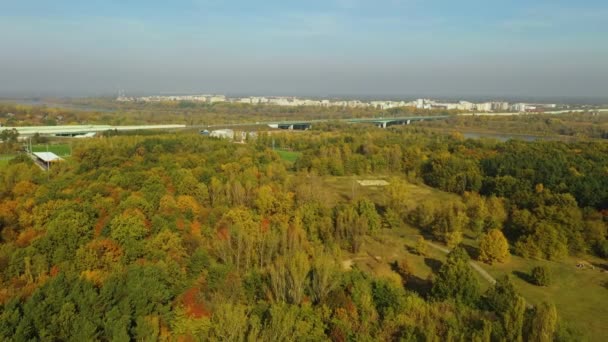 Piękny Las Bielany Warsaw Aerial View Poland Wysokiej Jakości Materiał — Wideo stockowe
