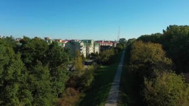 Güzel Konut Malikanesi Nowodwory Varşova Hava Manzarası Polonya. Yüksek kalite 4k görüntü