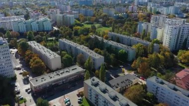 Güzel Park Ochota Varşova Hava Manzarası Polonya. Yüksek kalite 4k görüntü