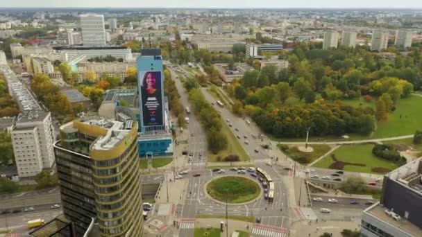 Bella Avenue Pole Mokotowskie Varsavia Vista Aerea Polonia Filmati Alta — Video Stock