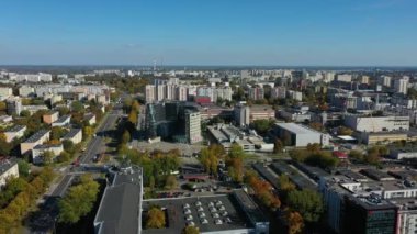 Güzel Panorama Malikanesi Mokotow Varşova Hava Manzarası Polonya. Yüksek kalite 4k görüntü