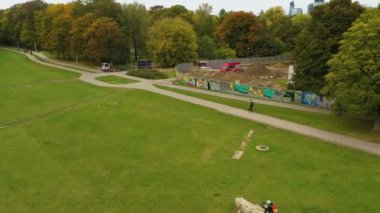 Güzel Polonyalı Mokotowskie Varşova Hava Manzaralı Polonya. Yüksek kalite 4k görüntü