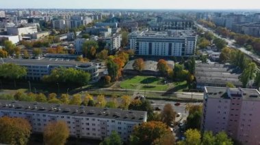 Güzel Mokotow Varşova Hava Manzarası Polonya. Yüksek kalite 4k görüntü