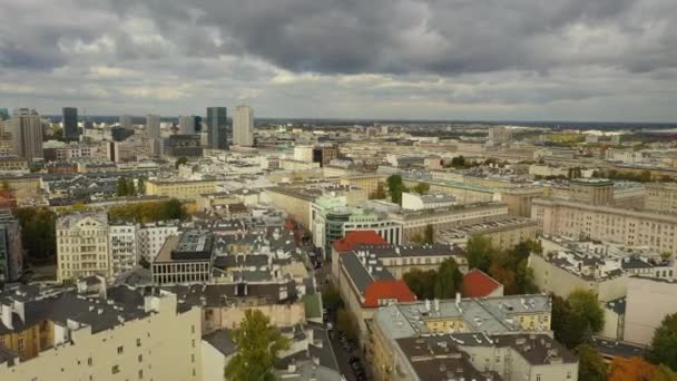 Beau Panorama Varsovie Vue Aérienne Pologne Images Haute Qualité — Video