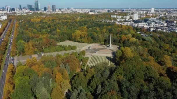 Bellissimo Parco Mokotow Varsavia Vista Aerea Polonia Filmati Alta Qualità — Video Stock