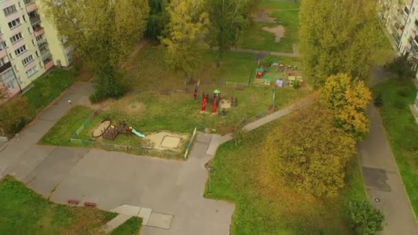 Playground Housing Estate Wawrzyszew Warsaw Aerial View Poland 高质量的4K镜头 — 图库视频影像