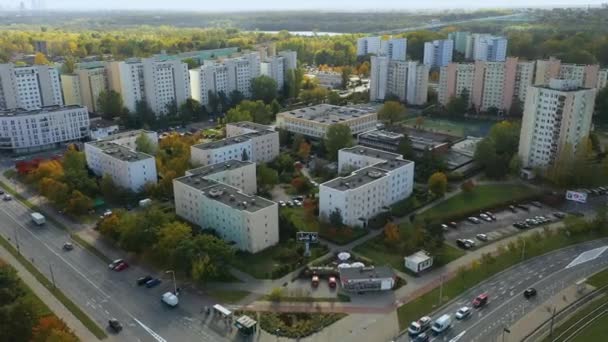 Panoráma Ház Estate Tarchomin Varsó Aerial View Lengyelország Kiváló Minőségű — Stock videók