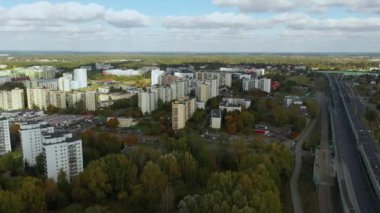 Panorama Malikanesi Tarchomin Varşova Hava Görüntüsü Polonya. Yüksek kalite 4k görüntü