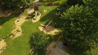 Güzel Polonyalı Mokotowskie Varşova Hava Görüntüsü Polonya. Yüksek kalite 4k görüntü