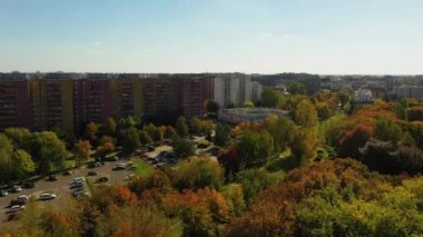 Güzel Konut Ochota Varşova Hava Manzarası Polonya. Yüksek kalite 4k görüntü