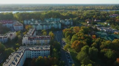 Konut Nowodwory Varşova Hava Görüntüsü Polonya. Yüksek kalite 4k görüntü