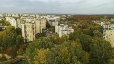 Güzel Konut Konağı Wawrzyszew Varşova Hava Manzarası Polonya. Yüksek kalite 4k görüntü