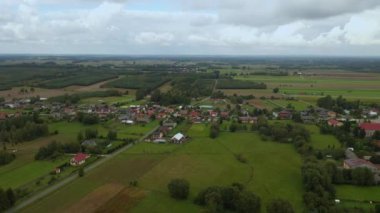 Güzel Panorama Skorkowice Hava Görüntüsü Polonya. Yüksek kalite 4k görüntü