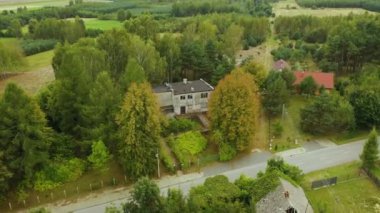 Güzel Panorama Skorkowice Hava Görüntüsü Polonya. Yüksek kalite 4k görüntü