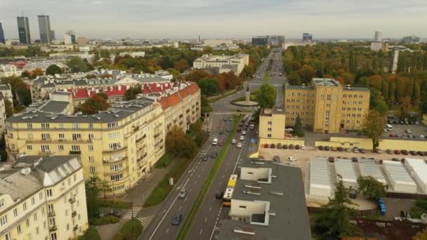 Superbe Avenue Park Mokotowski Varsovie Vue Aérienne Pologne Images Haute — Video