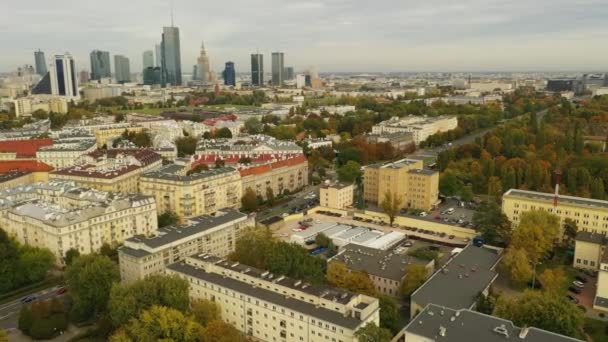 Vista Aérea Bonita Panorama Varsóvia Polônia Imagens Alta Qualidade — Vídeo de Stock