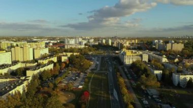 Panorama Malikanesi Tarchomin Varşova Hava Görüntüsü Polonya. Yüksek kalite 4k görüntü