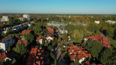 Panorama Konutları Nowodwory Varşova Hava Görüntüsü Polonya. Yüksek kalite 4k görüntü