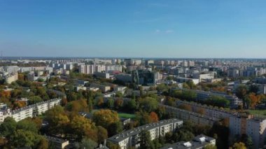 Güzel Panorama Mokotow Varşova Hava Manzarası Polonya. Yüksek kalite 4k görüntü
