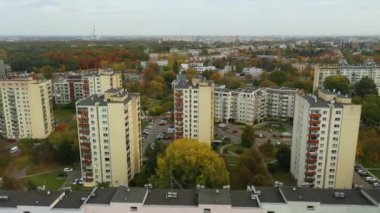 Güzel Panorama Wawrzyszew Varşova Hava Manzaralı Polonya. Yüksek kalite 4k görüntü