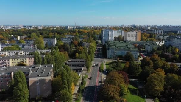 Indah Park Ochota Warsaw Pemandangan Udara Polandia Rekaman Berkualitas Tinggi — Stok Video