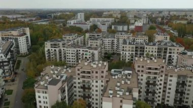 Güzel Konut Konağı Wawrzyszew Varşova Hava Manzarası Polonya. Yüksek kalite 4k görüntü