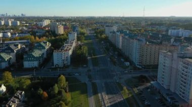 Konut Nowodwory Varşova Hava Görüntüsü Polonya. Yüksek kalite 4k görüntü