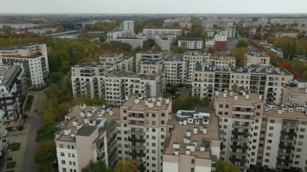 Piękne Osiedle Wawrzyszew Warsaw Aerial View Poland Wysokiej Jakości Materiał — Wideo stockowe