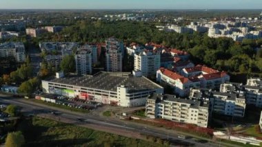 Panorama Konutları Nowodwory Varşova Hava Görüntüsü Polonya. Yüksek kalite 4k görüntü