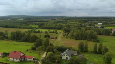 Güzel Panorama Skorkowice Hava Görüntüsü Polonya. Yüksek kalite 4k görüntü