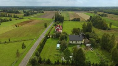 Güzel Panorama Skorkowice Hava Görüntüsü Polonya. Yüksek kalite 4k görüntü