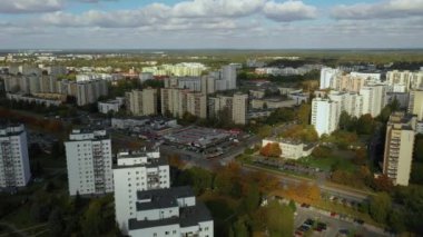 Panorama Malikanesi Tarchomin Varşova Hava Görüntüsü Polonya. Yüksek kalite 4k görüntü