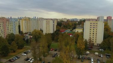 Güzel Konut Konağı Wawrzyszew Varşova Hava Manzarası Polonya. Yüksek kalite 4k görüntü