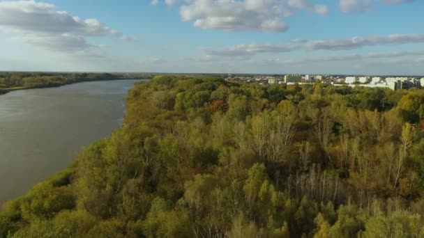Rzeka Wisła Warszawska Aerial View Poland Wysokiej Jakości Materiał — Wideo stockowe