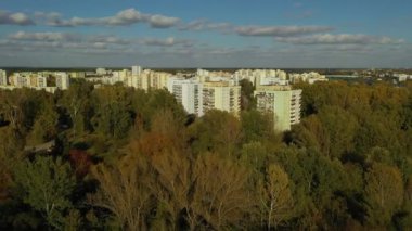 Panorama Malikanesi Tarchomin Varşova Hava Görüntüsü Polonya. Yüksek kalite 4k görüntü