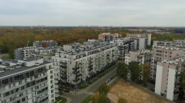 Güzel Konut Konağı Wawrzyszew Varşova Hava Manzarası Polonya. Yüksek kalite 4k görüntü