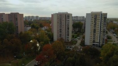 Güzel Konut Konağı Wawrzyszew Varşova Hava Manzarası Polonya. Yüksek kalite 4k görüntü