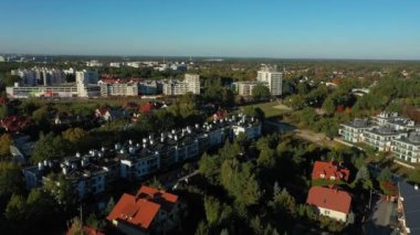 Panorama Konutları Nowodwory Varşova Hava Görüntüsü Polonya. Yüksek kalite 4k görüntü
