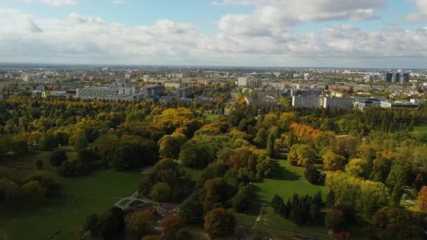 Gyönyörű Park Pole Mokotowskie Varsó Légi Kilátás Lengyelország Kiváló Minőségű — Stock videók
