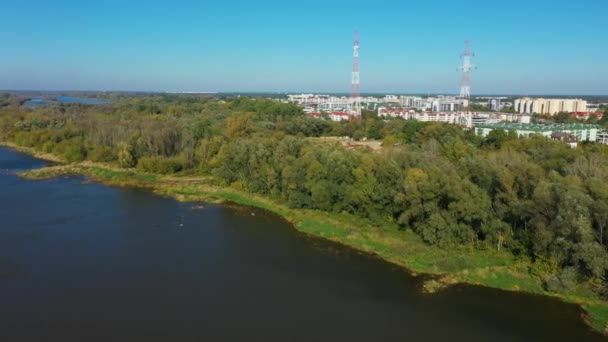 Panorama Wisła Warszawska Aerial View Poland Wysokiej Jakości Materiał — Wideo stockowe