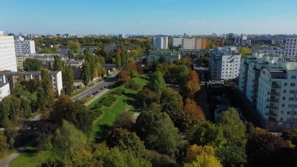 Prachtig Park Ochota Warschau Uitzicht Vanuit Lucht Polen Hoge Kwaliteit — Stockvideo