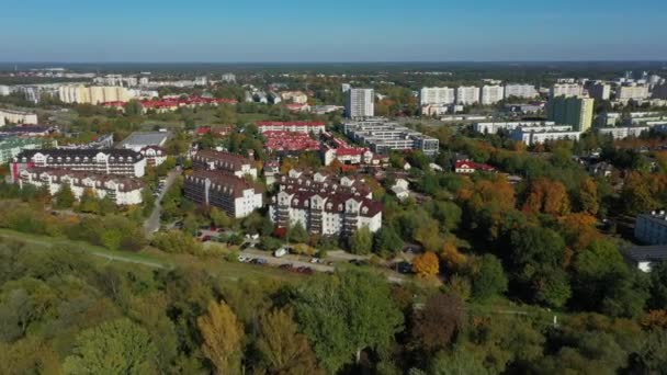 Habitação Propriedade Nowodwory Varsóvia Vista Aérea Polônia Imagens Alta Qualidade — Vídeo de Stock