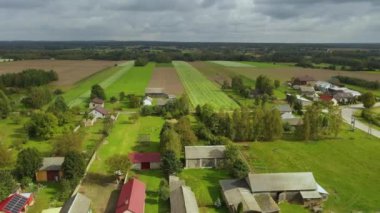 Güzel Panorama Skorkowice Hava Görüntüsü Polonya. Yüksek kalite 4k görüntü