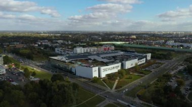 Panorama Malikanesi Tarchomin Varşova Hava Görüntüsü Polonya. Yüksek kalite 4k görüntü